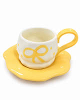 Bow Darling Mug & Saucer Set - Yellow