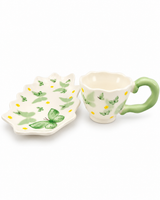 Green Butterflies Mug & Saucer Set