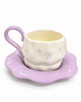 Bow Darling Mug & Saucer Set - Lavender