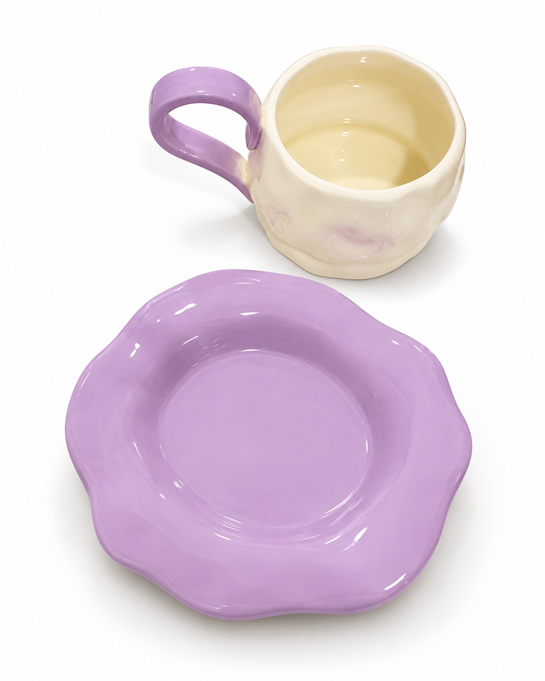 Bow Darling Mug & Saucer Set - Lavender
