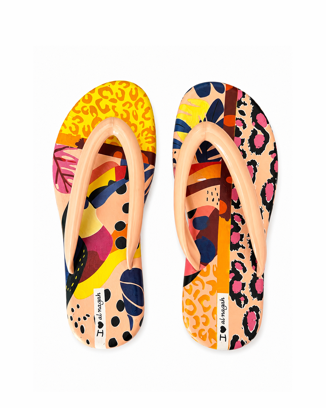 Abstract Flip Flops - Beige