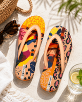 Abstract Flip Flops - Beige