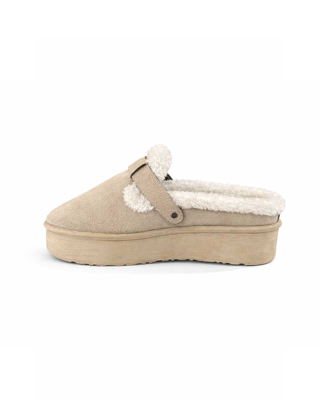 Fur Clogs - Beige