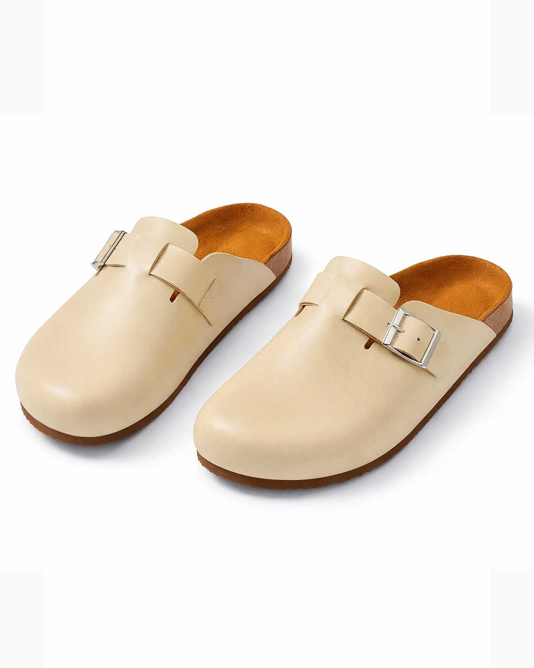 Leather Clogs - Beige - Rootieland