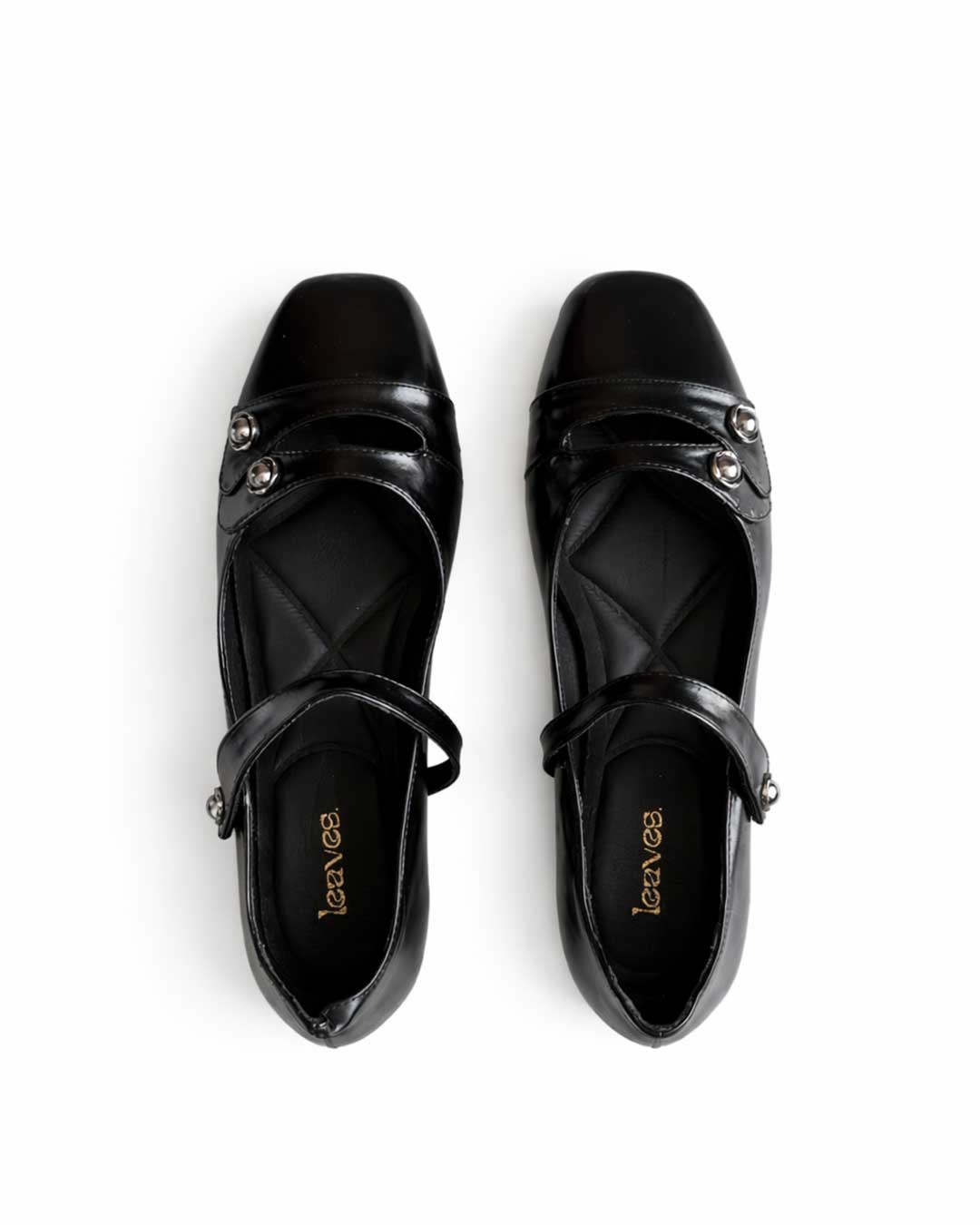 Button Ballet Flats – Black - Rootieland