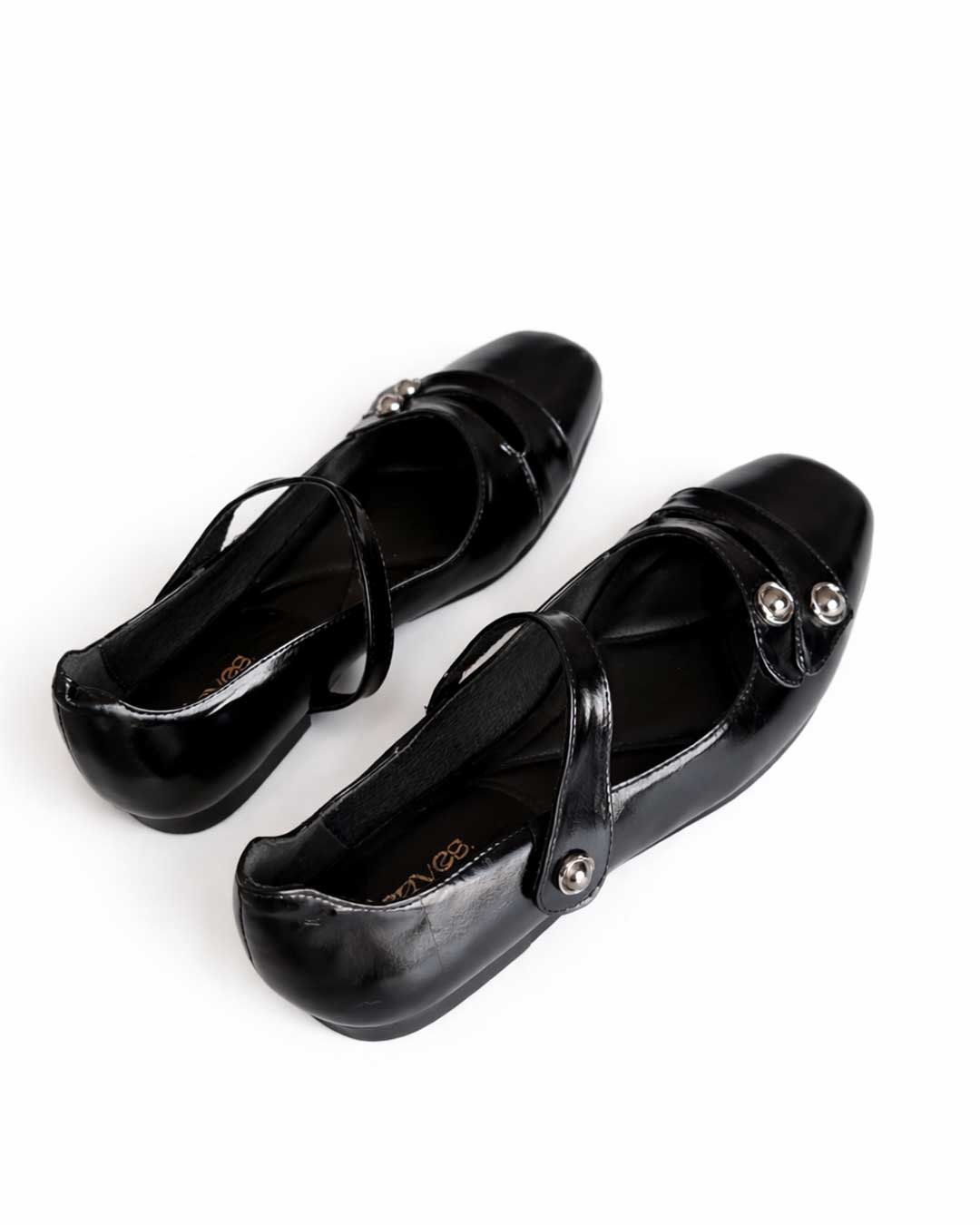 Button Ballet Flats – Black - Rootieland
