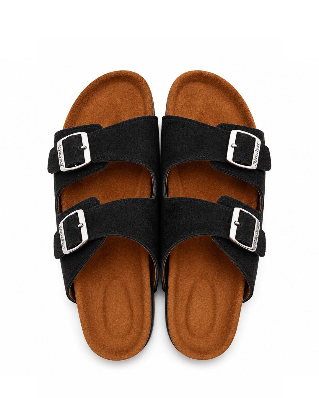 Unisex Double Buckle Slides - Black