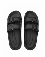 Platform Buckle Slides - Black