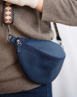 Leather Fanny Pack - Navy