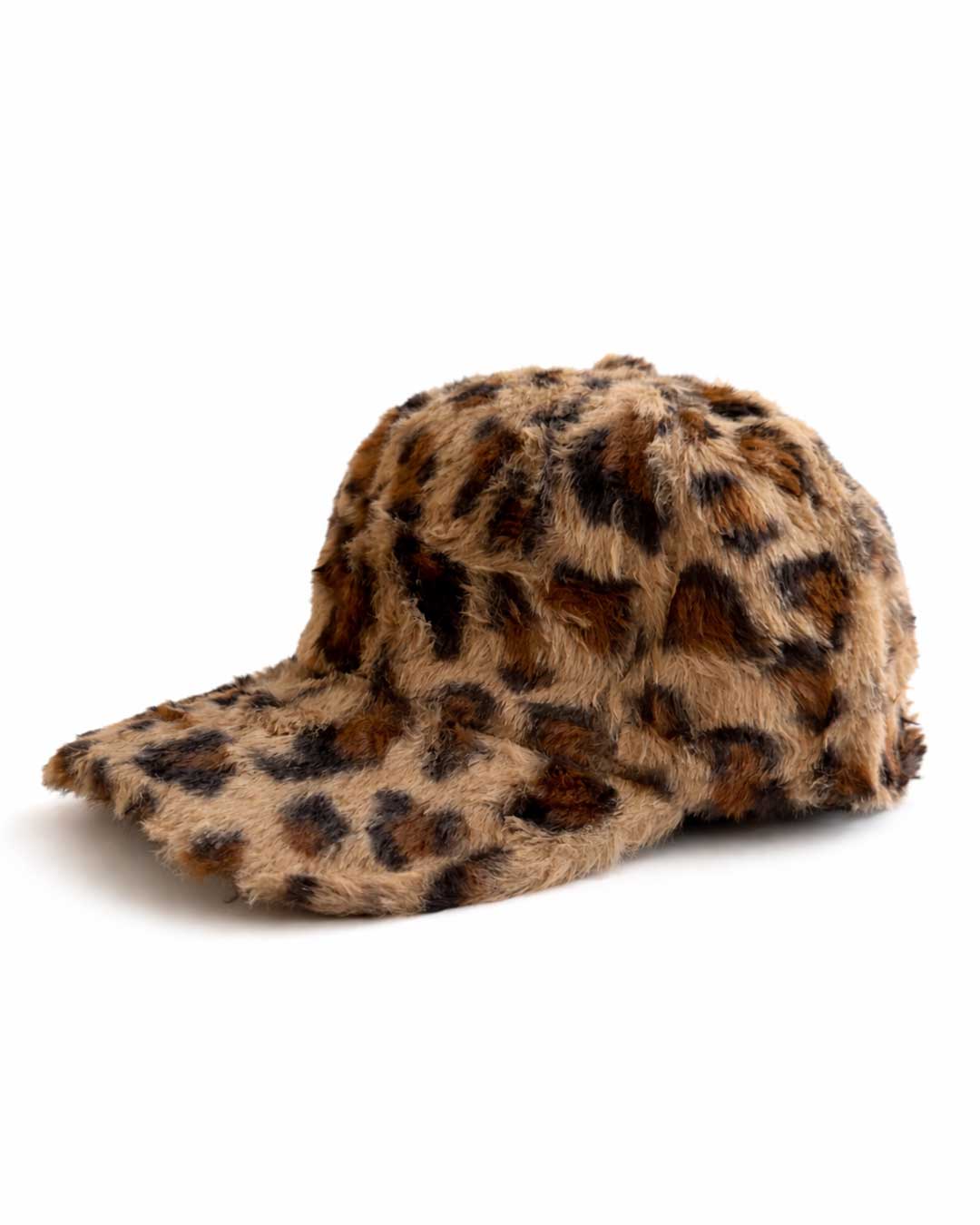Leopard Print Fur Cap - Brown - Rootieland