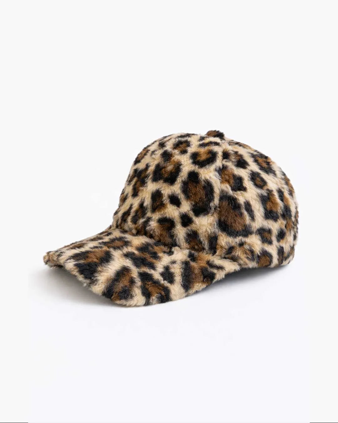 Leopard Print Fur Cap - Beige - Rootieland