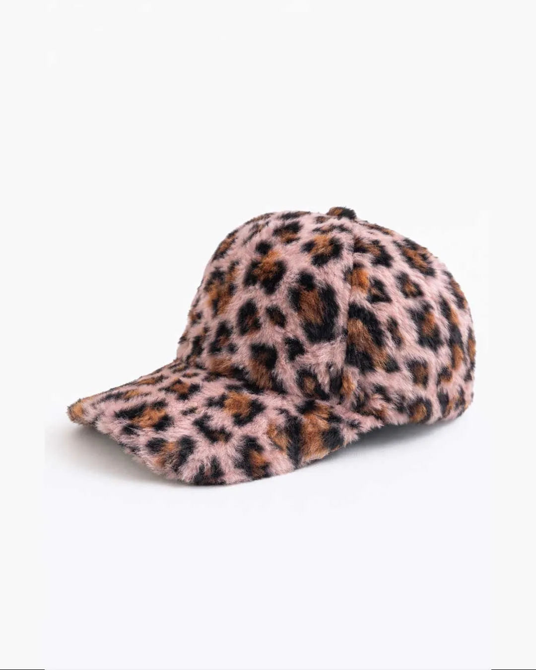 Leopard Print Fur Cap - Rose - Rootieland