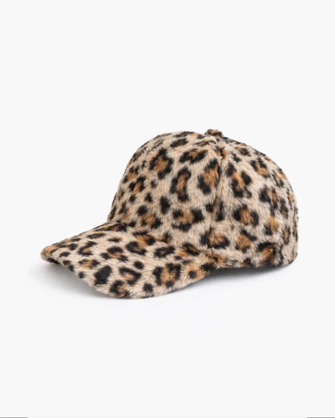 Leopard Print Fur Cap - White - Rootieland