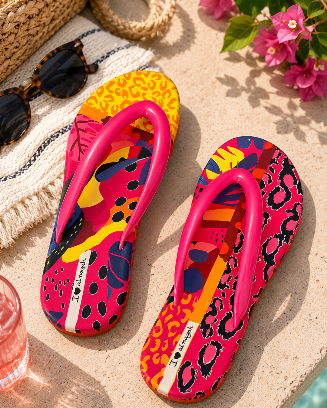 Abstract Flip Flops - Fuchsia