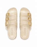 Pearl Buckle Slides - Gold