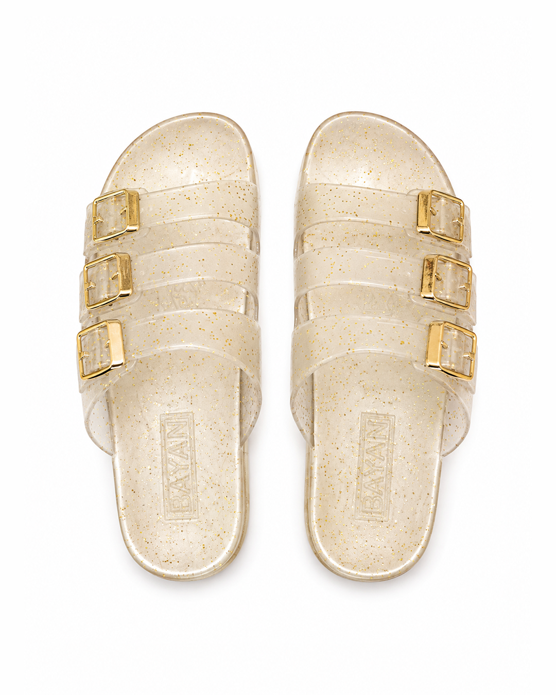 Pearl Buckle Slides - Gold