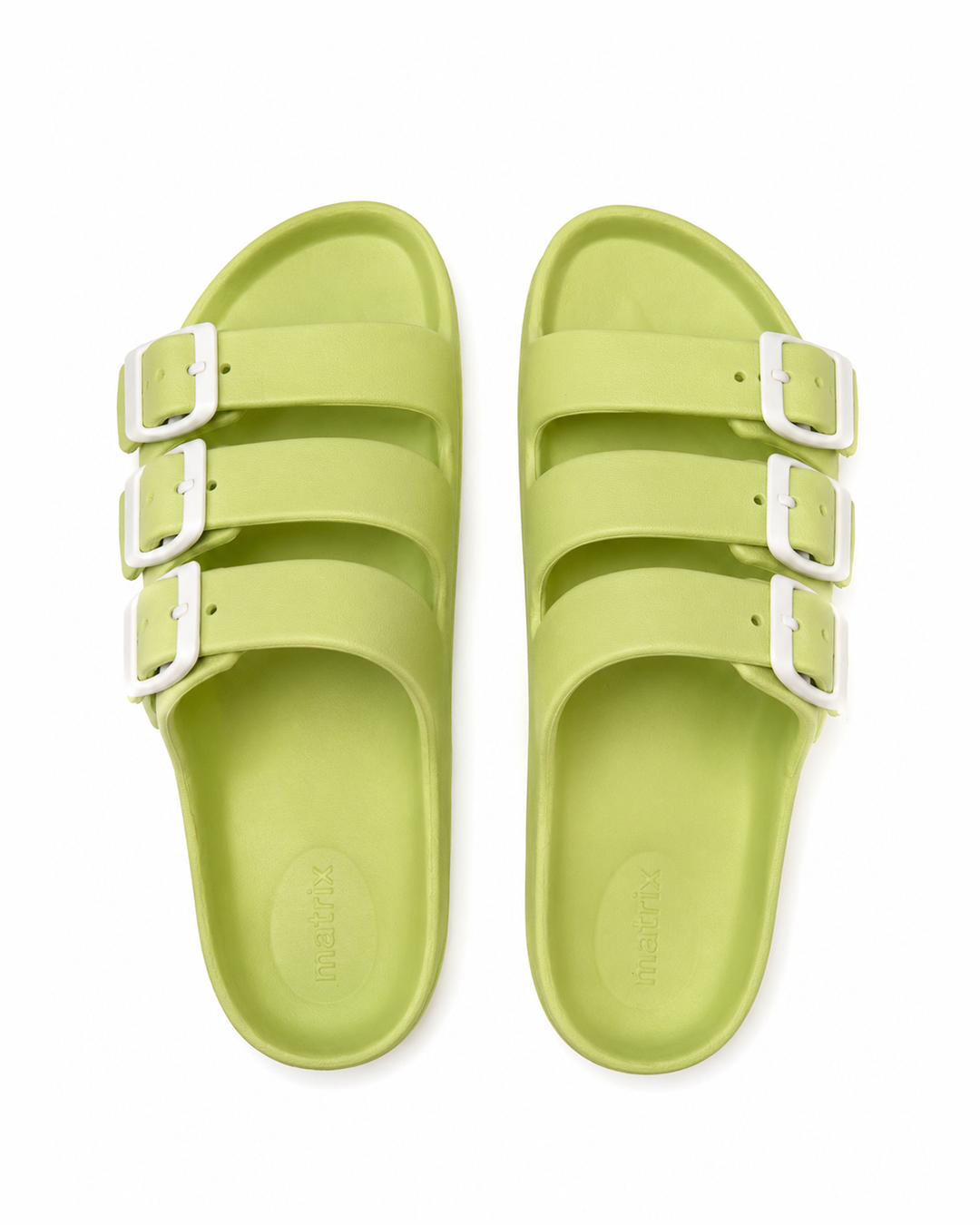 Triple Strap Slides - Green