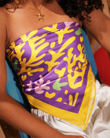 Lilac Reef - Silk Satin Summer Scarf