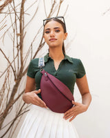 Leather Fanny Pack - Burgundy
