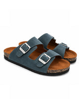 Unisex Double Buckle Slides - Indigo