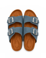 Unisex Double Buckle Slides - Indigo