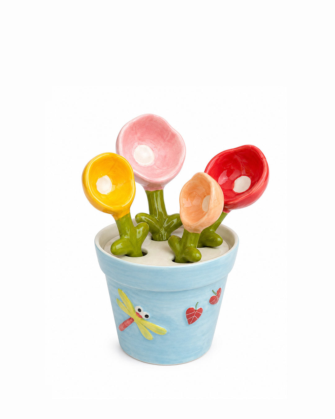 Flower Vase Measuring Spoon Set with Holder