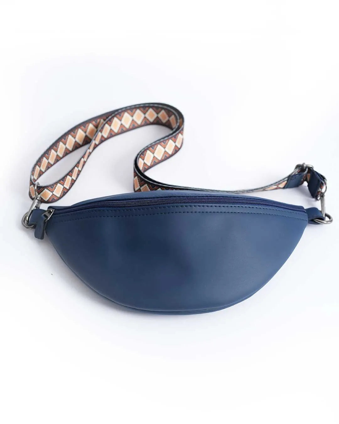 Leather Fanny Pack - Navy