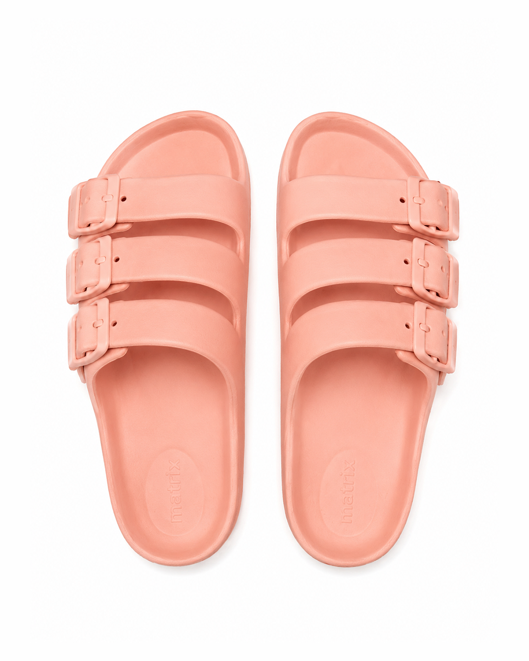 Triple Strap Slides - Peach