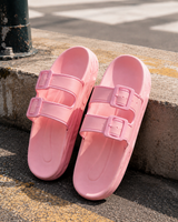 Platform Buckle Slides - Pink