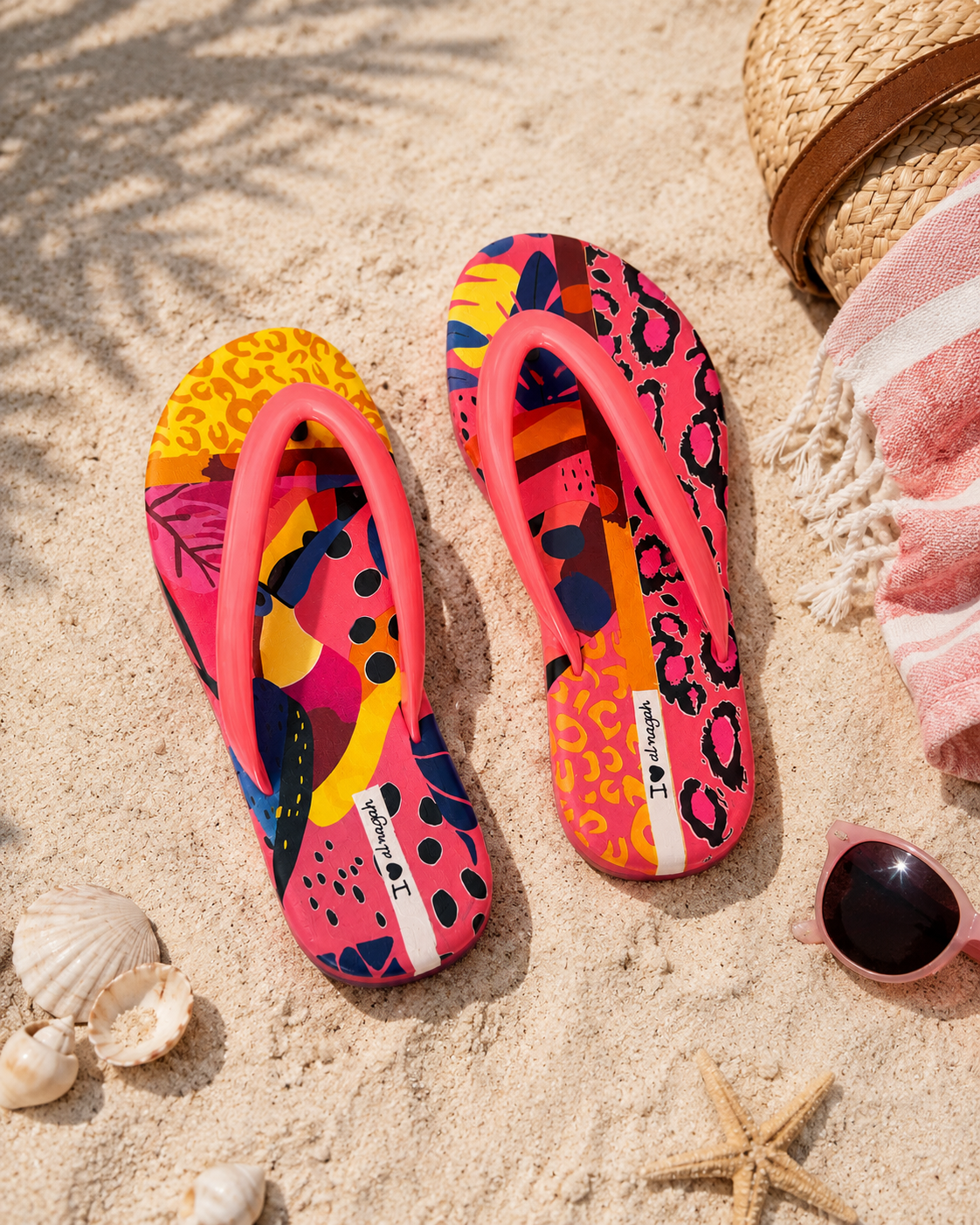 Abstract Flip Flops - Pink