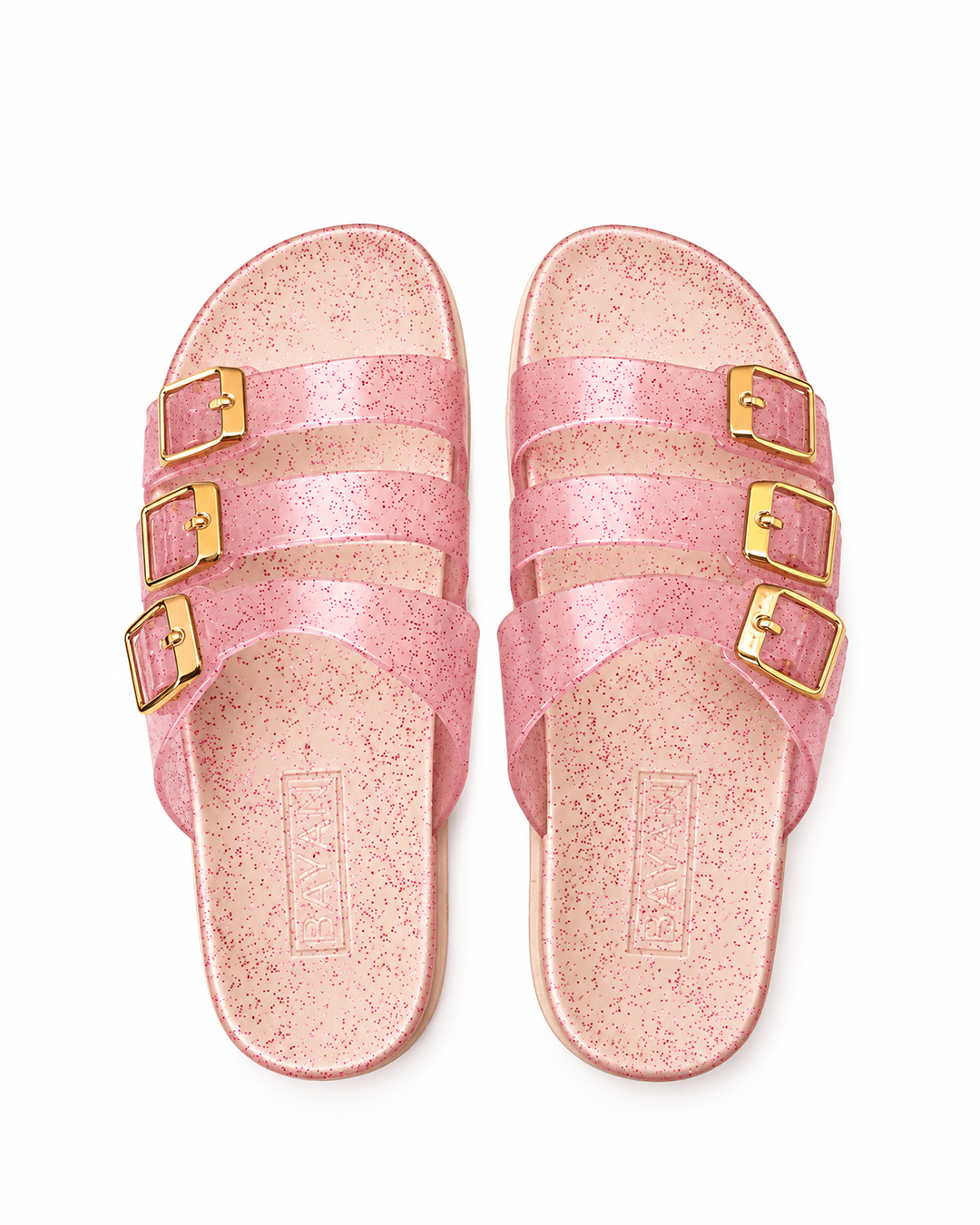 Pearl Buckle Slides - Pink