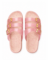 Pearl Buckle Slides - Pink