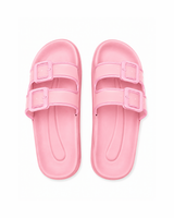 Platform Buckle Slides - Pink