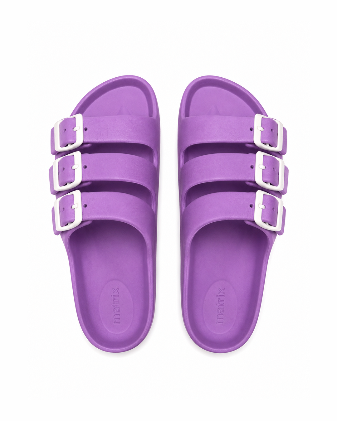 Triple Strap Slides - Purple