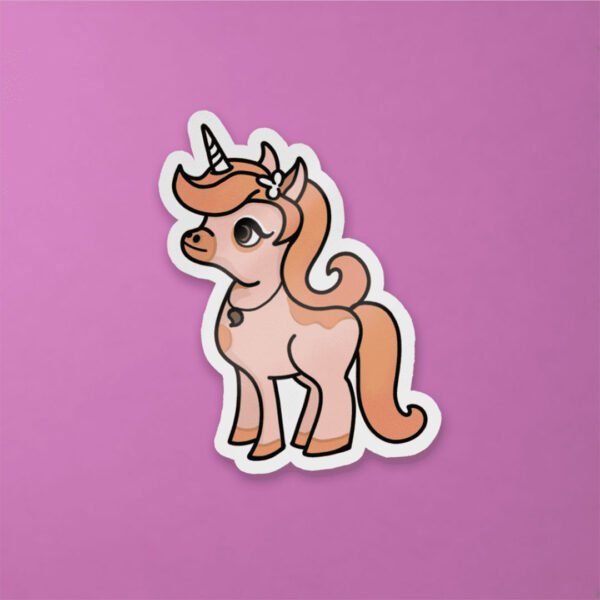 Pink Unicorn Sticker - Image 2