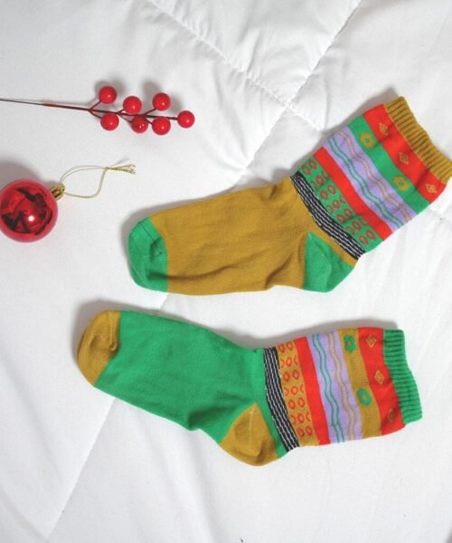 Long Neck Socks – Green Christmas