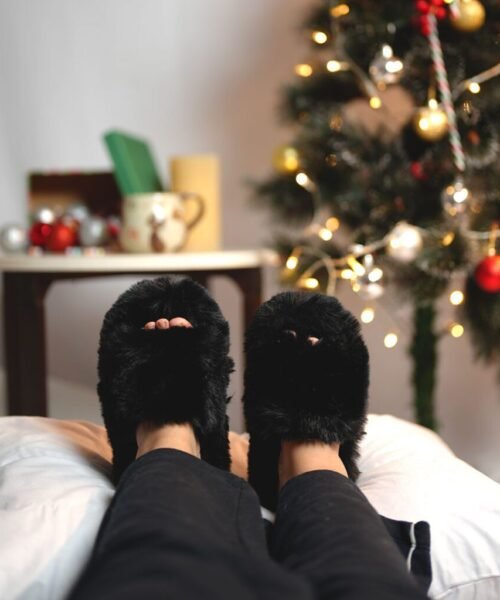 Fluffies Winter Slipper – Fur / Black