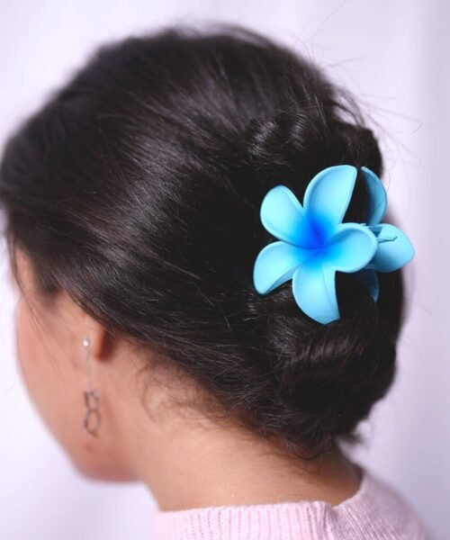 Hawaiian Flower Claw Clip – Blue