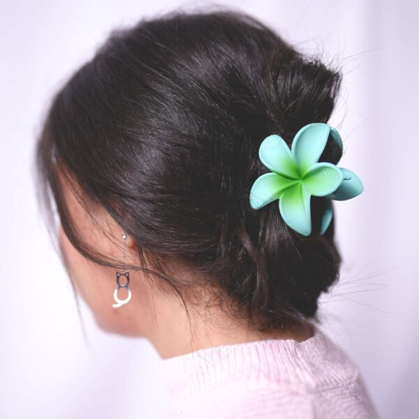 Hawaiian Flower Claw Clip - Mint Green - Image 2