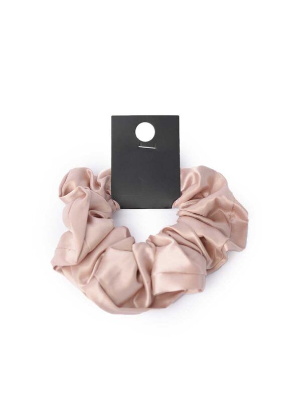 Beige Satin Scrunchie