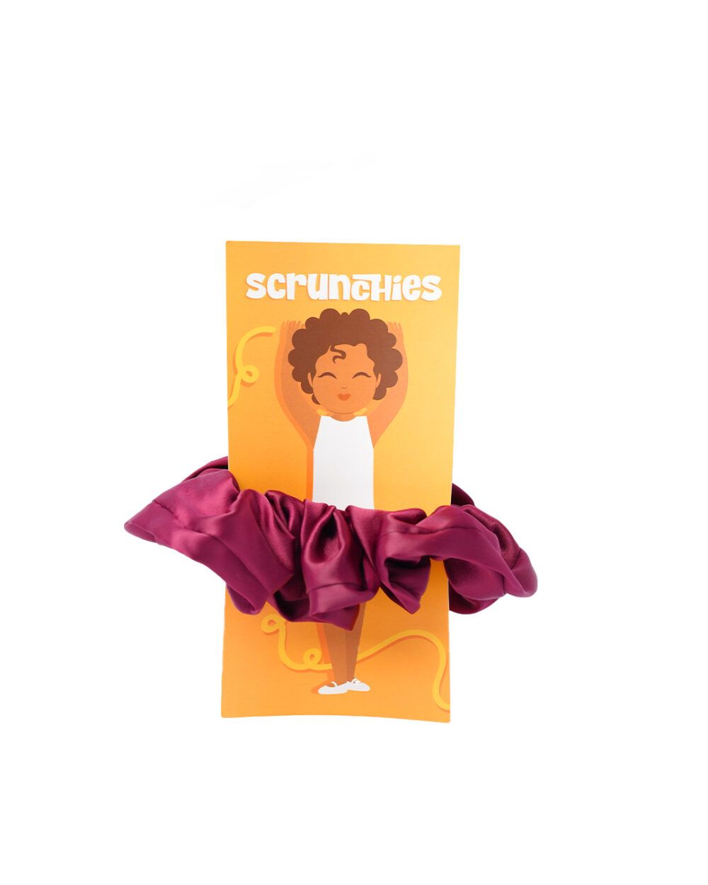 Burgundy Satin Scrunchie - Image 2