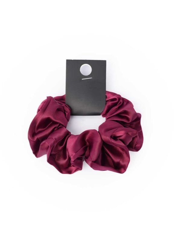 Burgundy Satin Scrunchie