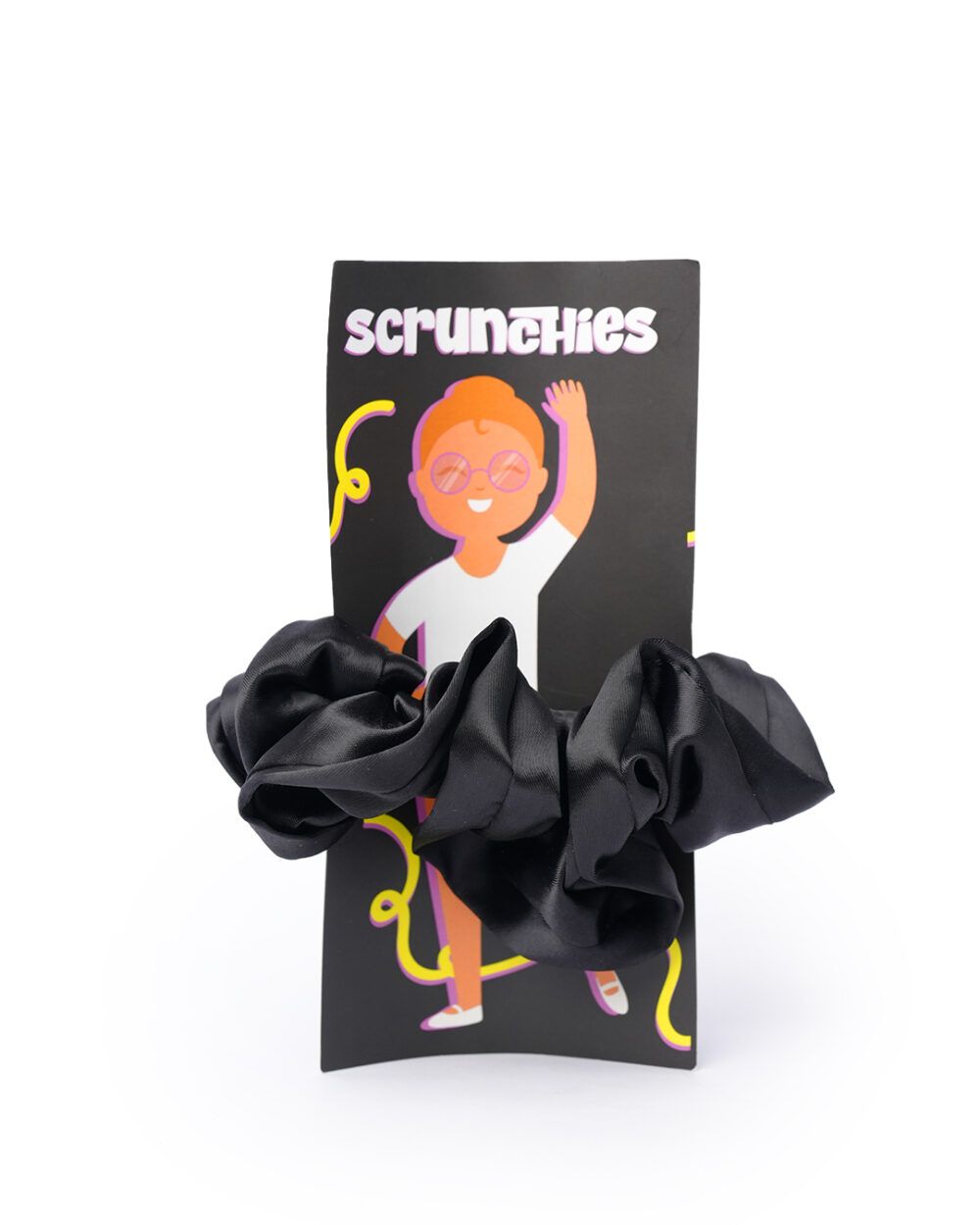 Black Satin Scrunchie - Image 2
