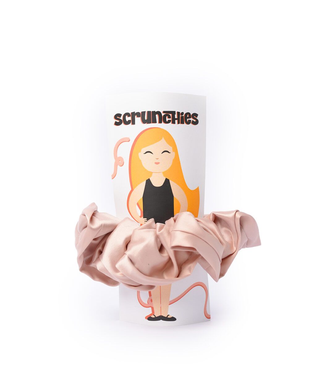 Beige Satin Scrunchie - Image 2