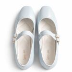 Double Strap Mary Jane Ballet Flats - Baby Blue