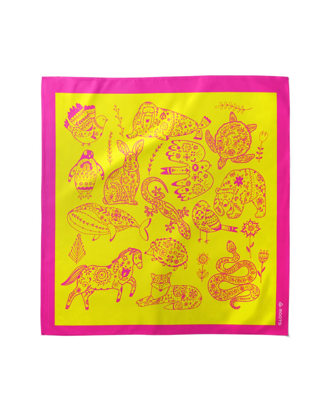 Line Creatures – Silk Satin Summer Scarf